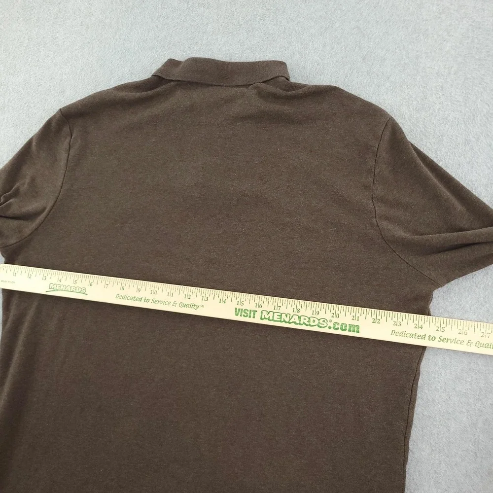 Polo Ralph Lauren Long Sleeve Polo Shirt Mens 2XL Brown Solid Cotton Pony Logo
